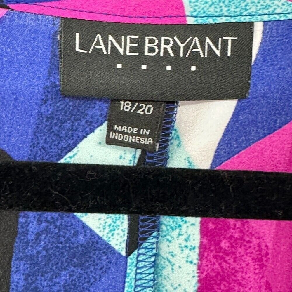Lane Bryant Geometric Hi-Lo Split Back Blouse Zipper Detail‎ Plus Size 18/20 - Picture 6 of 10